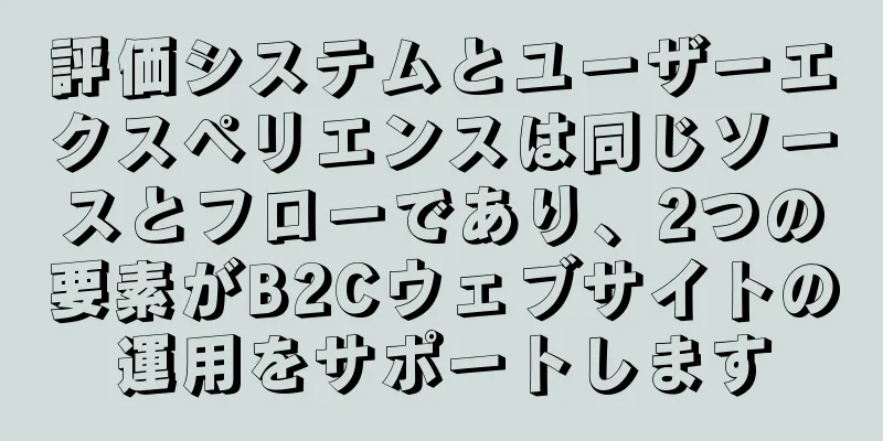 評価システムとユーザーエクスペリエンスは同じソースとフローであり、2つの要素がB2Cウェブサイトの運用をサポートします