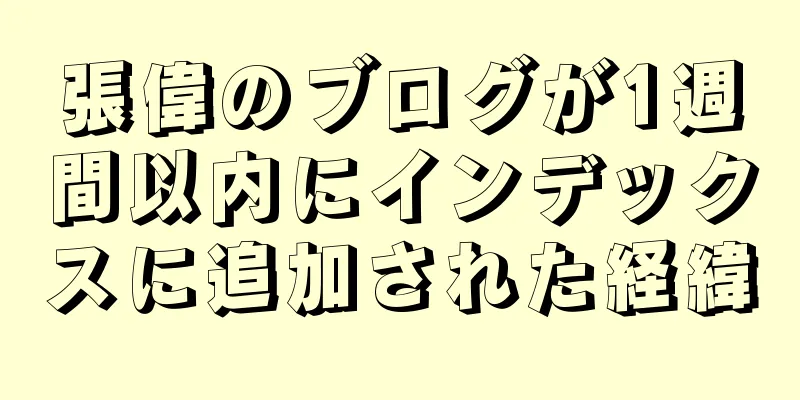 張偉のブログが1週間以内にインデックスに追加された経緯