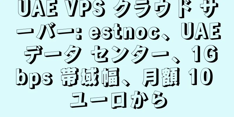 UAE VPS クラウド サーバー: estnoc、UAE データ センター、1Gbps 帯域幅、月額 10 ユーロから