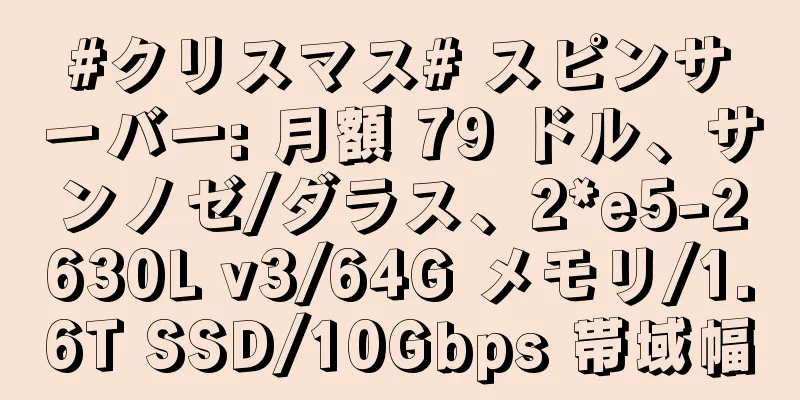 #クリスマス# スピンサーバー: 月額 79 ドル、サンノゼ/ダラス、2*e5-2630L v3/64G メモリ/1.6T SSD/10Gbps 帯域幅