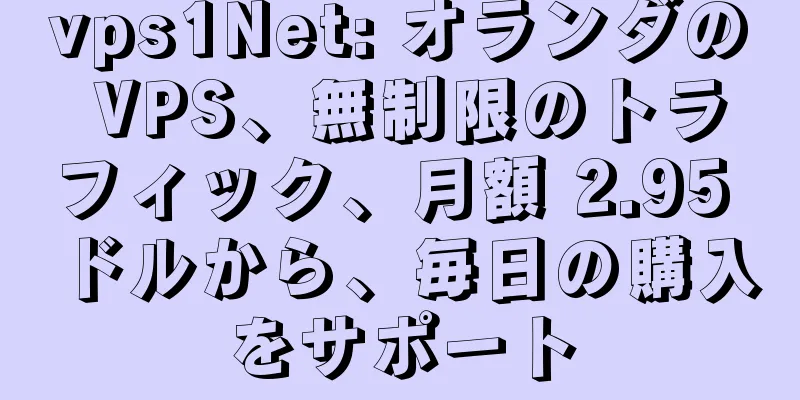 vps1Net: オランダの VPS、無制限のトラフィック、月額 2.95 ドルから、毎日の購入をサポート