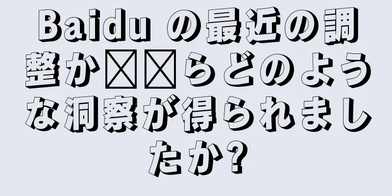 Baidu の最近の調整か​​らどのような洞察が得られましたか?