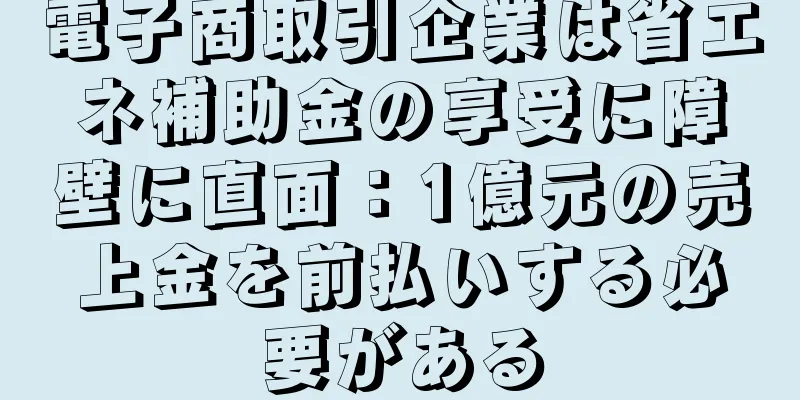 電子商取引企業は省エネ補助金の享受に障壁に直面：1億元の売上金を前払いする必要がある