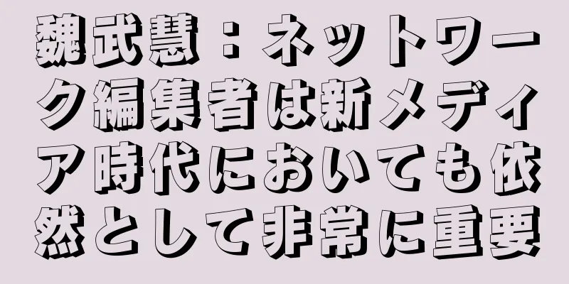魏武慧：ネットワーク編集者は新メディア時代においても依然として非常に重要