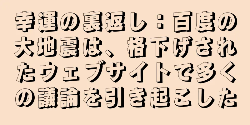 幸運の裏返し：百度の大地震は、格下げされたウェブサイトで多くの議論を引き起こした
