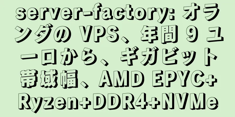 server-factory: オランダの VPS、年間 9 ユーロから、ギガビット帯域幅、AMD EPYC+Ryzen+DDR4+NVMe