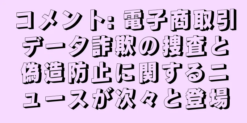 コメント: 電子商取引データ詐欺の捜査と偽造防止に関するニュースが次々と登場