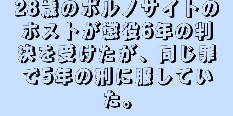 28歳のポルノサイトのホストが懲役6年の判決を受けたが、同じ罪で5年の刑に服していた。