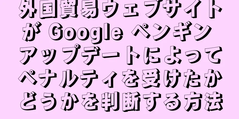 外国貿易ウェブサイトが Google ペンギン アップデートによってペナルティを受けたかどうかを判断する方法
