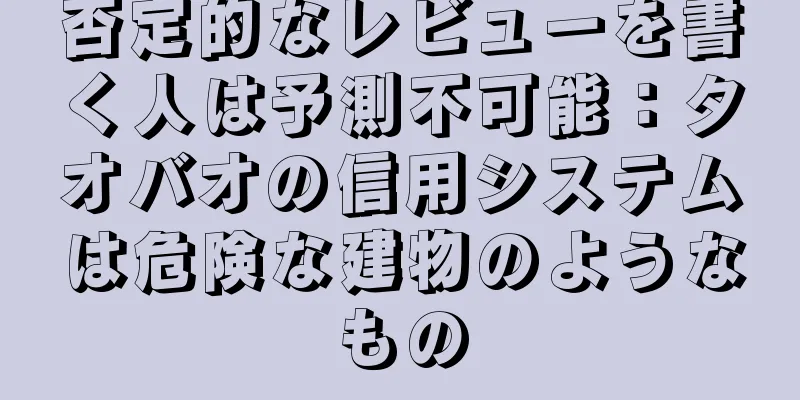 否定的なレビューを書く人は予測不可能：タオバオの信用システムは危険な建物のようなもの