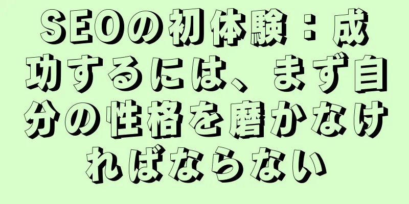 SEOの初体験：成功するには、まず自分の性格を磨かなければならない