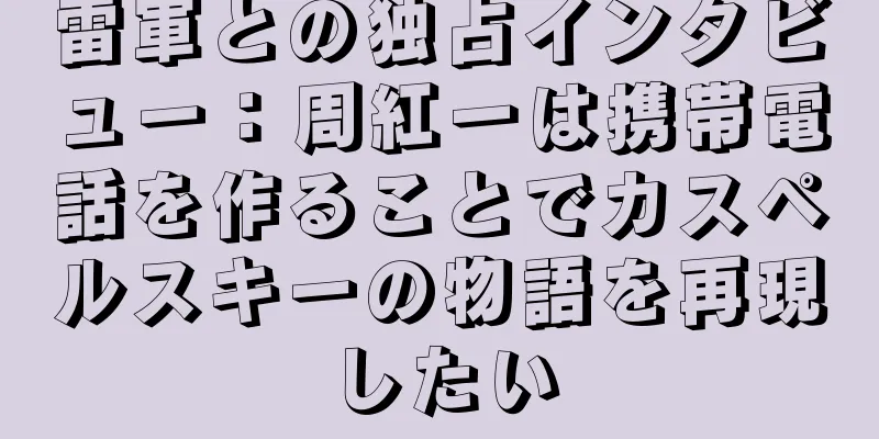 雷軍との独占インタビュー：周紅一は携帯電話を作ることでカスペルスキーの物語を再現したい
