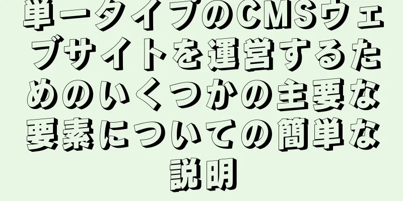 単一タイプのCMSウェブサイトを運営するためのいくつかの主要な要素についての簡単な説明