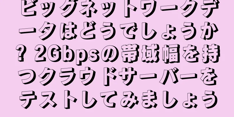ビッグネットワークデータはどうでしょうか? 2Gbpsの帯域幅を持つクラウドサーバーをテストしてみましょう