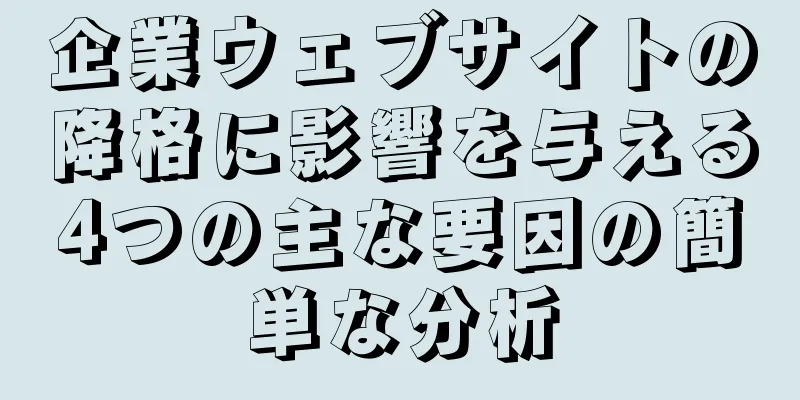 企業ウェブサイトの降格に影響を与える4つの主な要因の簡単な分析