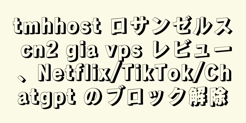 tmhhost ロサンゼルス cn2 gia vps レビュー、Netflix/TikTok/Chatgpt のブロック解除