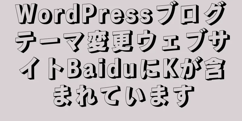 WordPressブログテーマ変更ウェブサイトBaiduにKが含まれています