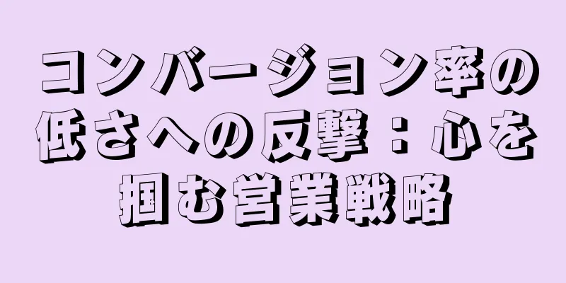 コンバージョン率の低さへの反撃：心を掴む営業戦略