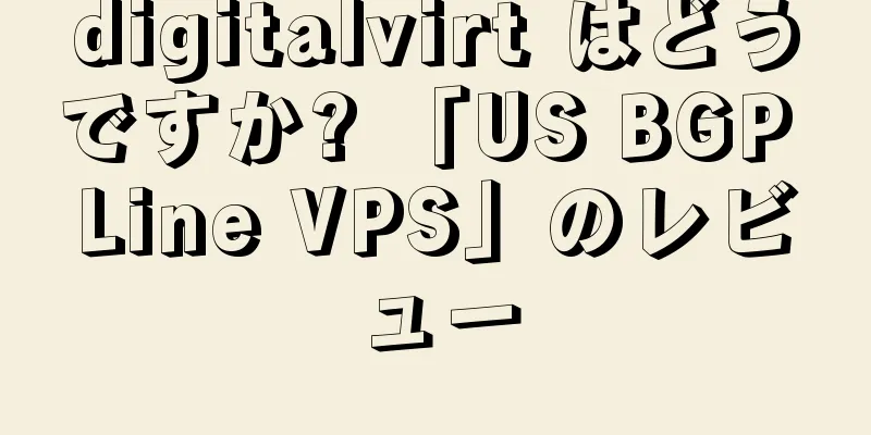 digitalvirt はどうですか? 「US BGP Line VPS」のレビュー