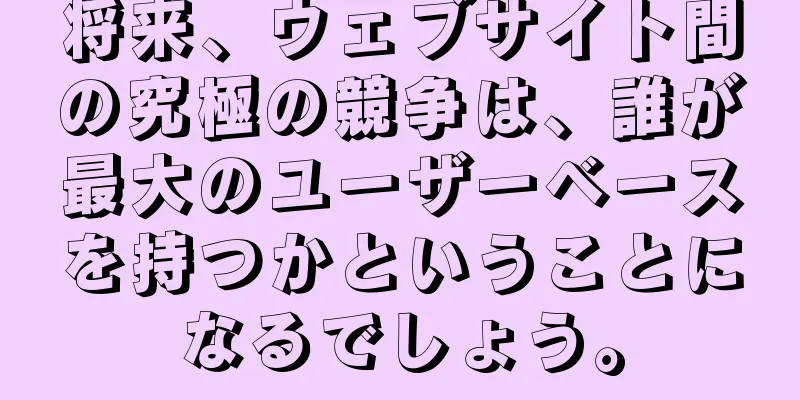 将来、ウェブサイト間の究極の競争は、誰が最大のユーザーベースを持つかということになるでしょう。