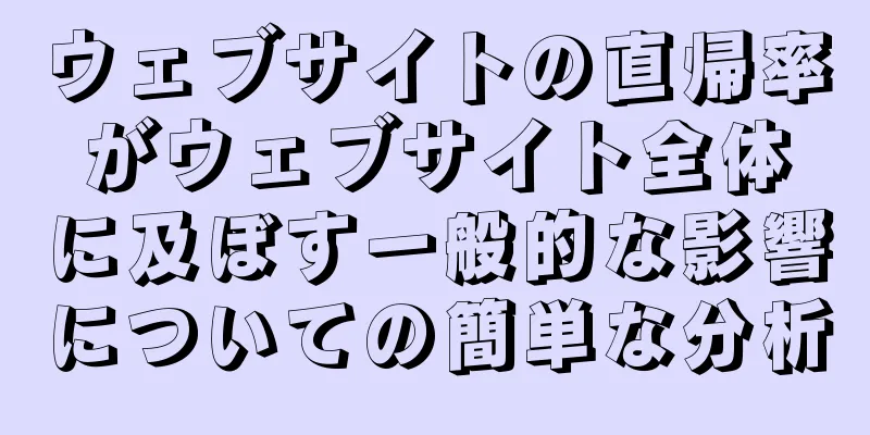 ウェブサイトの直帰率がウェブサイト全体に及ぼす一般的な影響についての簡単な分析