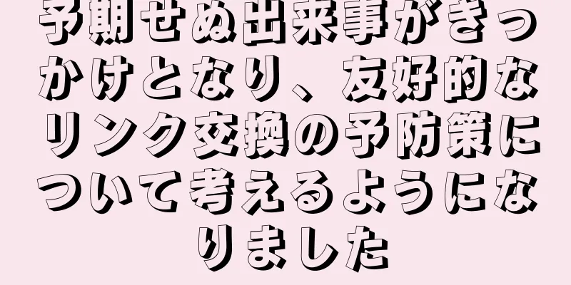 予期せぬ出来事がきっかけとなり、友好的なリンク交換の予防策について考えるようになりました