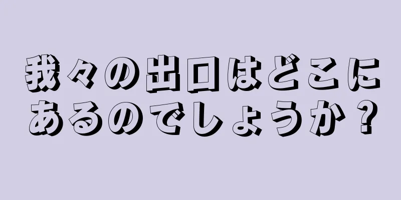 我々の出口はどこにあるのでしょうか？