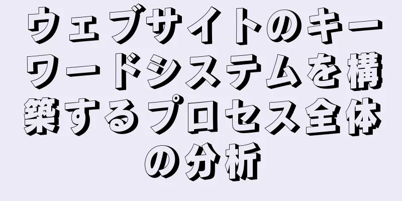 ウェブサイトのキーワードシステムを構築するプロセス全体の分析