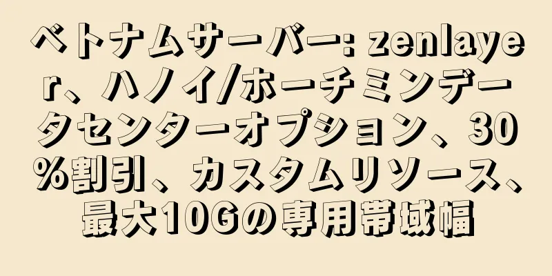 ベトナムサーバー: zenlayer、ハノイ/ホーチミンデータセンターオプション、30%割引、カスタムリソース、最大10Gの専用帯域幅