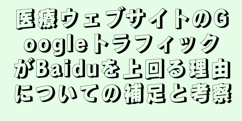 医療ウェブサイトのGoogleトラフィックがBaiduを上回る理由についての補足と考察