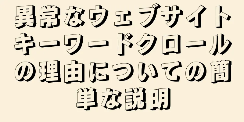 異常なウェブサイトキーワードクロールの理由についての簡単な説明