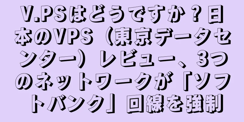 V.PSはどうですか？日本のVPS（東京データセンター）レビュー、3つのネットワークが「ソフトバンク」回線を強制