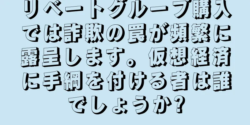リベートグループ購入では詐欺の罠が頻繁に露呈します。仮想経済に手綱を付ける者は誰でしょうか?