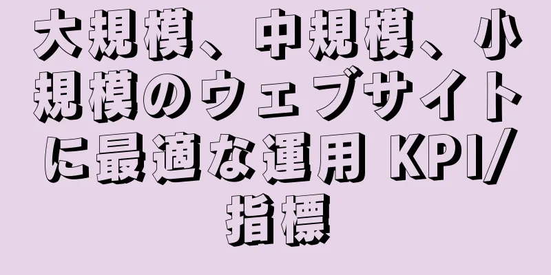 大規模、中規模、小規模のウェブサイトに最適な運用 KPI/指標