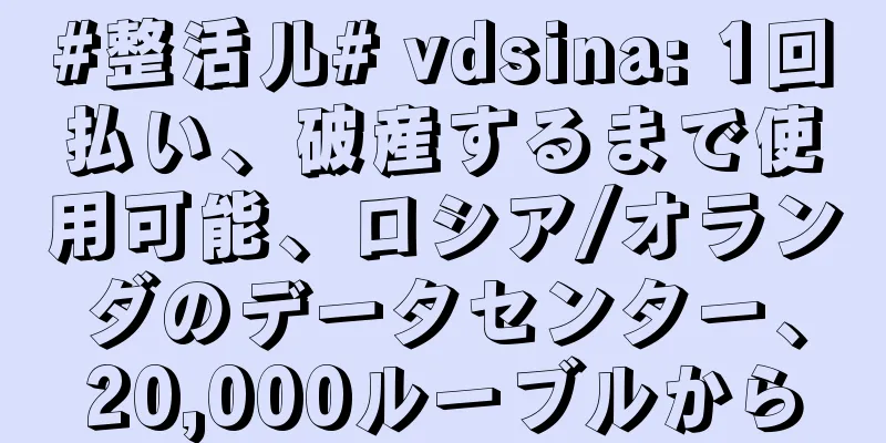 #整活儿# vdsina: 1回払い、破産するまで使用可能、ロシア/オランダのデータセンター、20,000ルーブルから