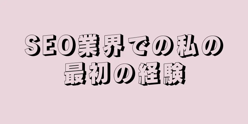 SEO業界での私の最初の経験