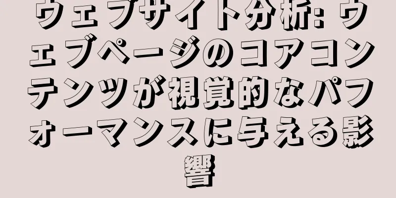 ウェブサイト分析: ウェブページのコアコンテンツが視覚的なパフォーマンスに与える影響
