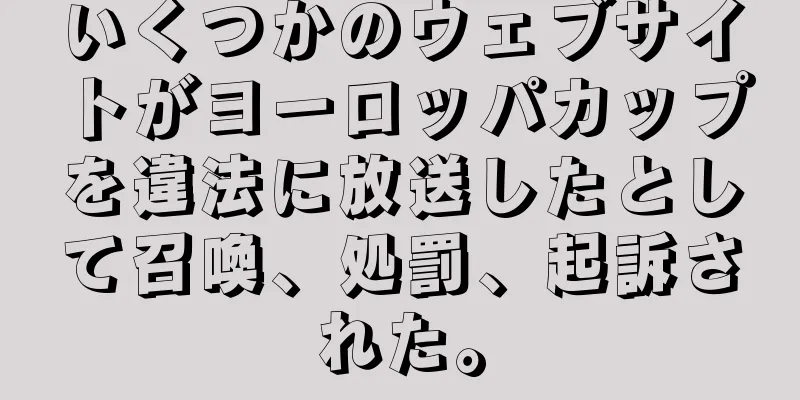 いくつかのウェブサイトがヨーロッパカップを違法に放送したとして召喚、処罰、起訴された。