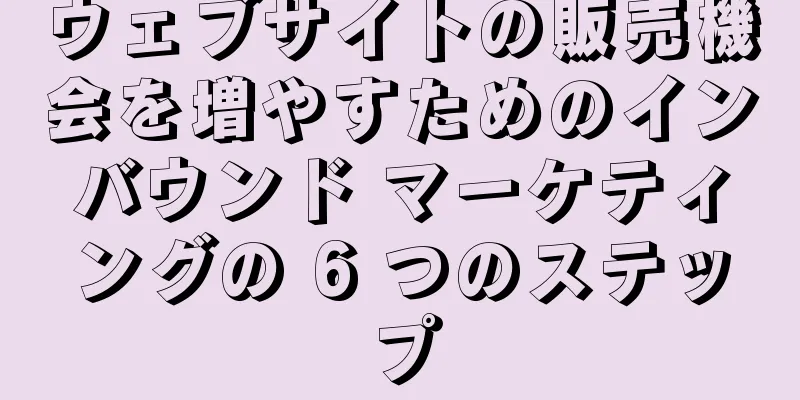 ウェブサイトの販売機会を増やすためのインバウンド マーケティングの 6 つのステップ