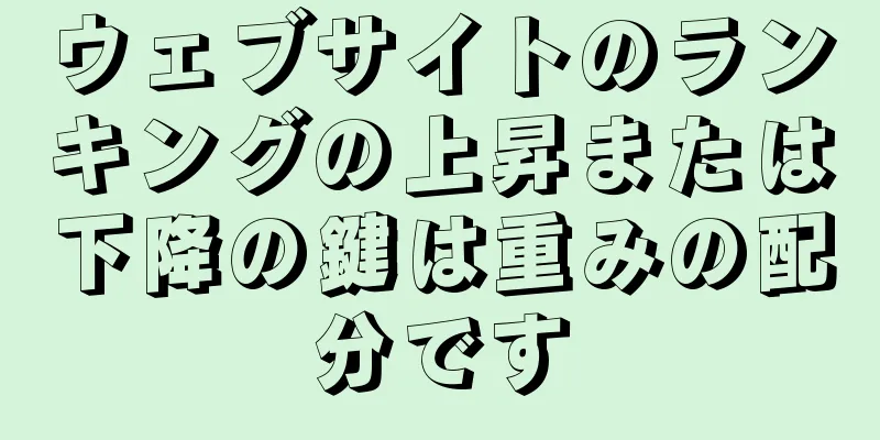 ウェブサイトのランキングの上昇または下降の鍵は重みの配分です