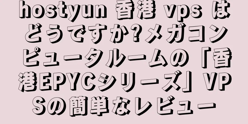 hostyun 香港 vps はどうですか?メガコンピュータルームの「香港EPYCシリーズ」VPSの簡単なレビュー
