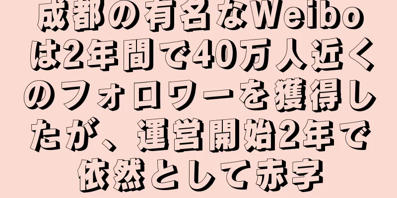 成都の有名なWeiboは2年間で40万人近くのフォロワーを獲得したが、運営開始2年で依然として赤字