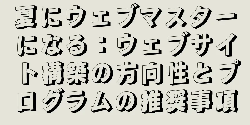 夏にウェブマスターになる：ウェブサイト構築の方向性とプログラムの推奨事項