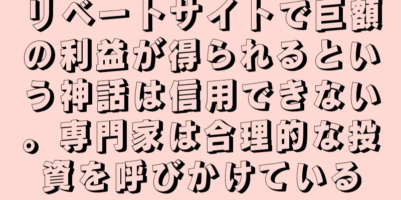 リベートサイトで巨額の利益が得られるという神話は信用できない。専門家は合理的な投資を呼びかけている