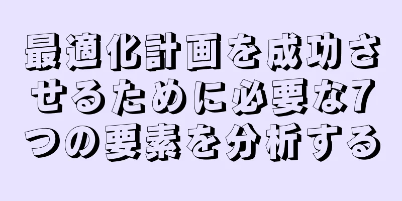 最適化計画を成功させるために必要な7つの要素を分析する