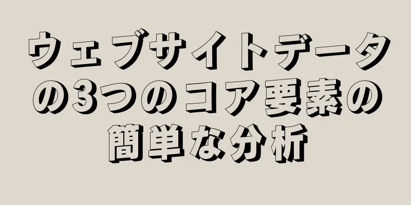 ウェブサイトデータの3つのコア要素の簡単な分析