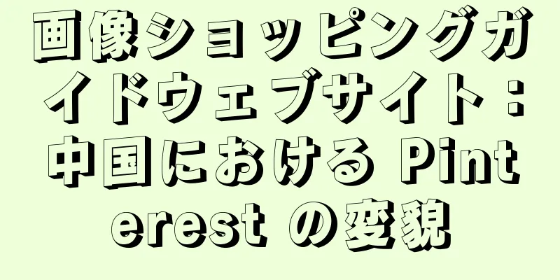 画像ショッピングガイドウェブサイト：中国における Pinterest の変貌