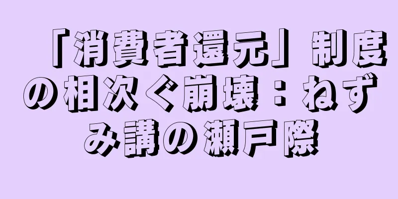 「消費者還元」制度の相次ぐ崩壊：ねずみ講の瀬戸際