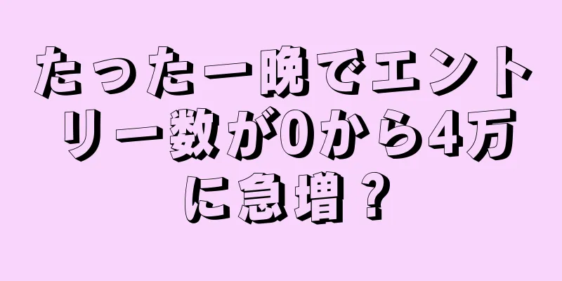 たった一晩でエントリー数が0から4万に急増？