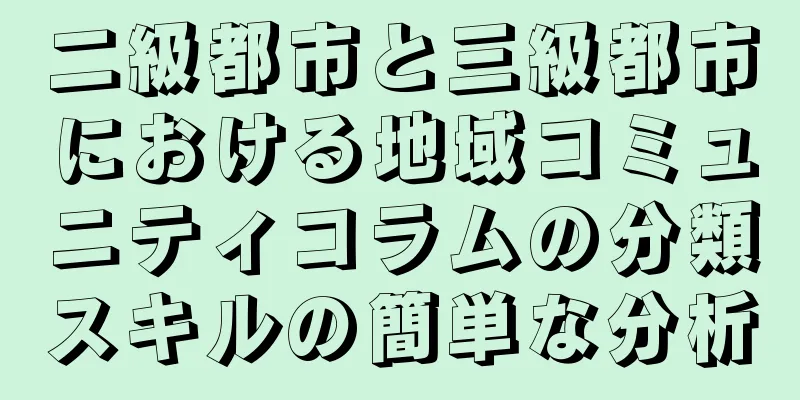 二級都市と三級都市における地域コミュニティコラムの分類スキルの簡単な分析